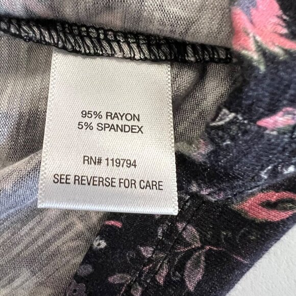 One World Women's Floral V-Neck Top Multicolor Long Sleeve Size Small - Picture 9 of 9